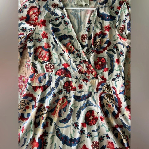 Sachin & Babi Multi Bloom Wrap Blouse Floral Sz 6 - Picture 10 of 13